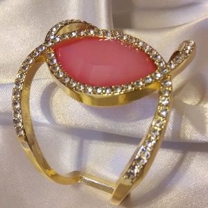 3/$20 CLOSET CLOSING GOLD PINK RHINESTONE BRACELET